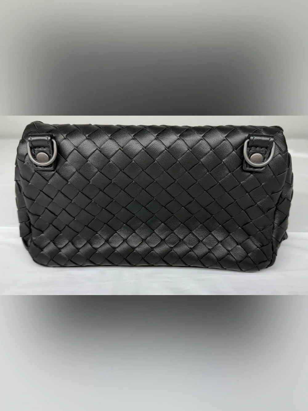 Bottega Veneta Intrecciato woven nappa leather mini messenger bag with COA